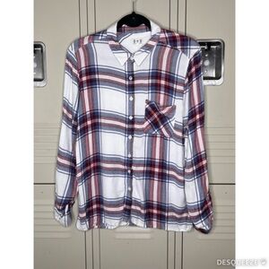 Stitch Fix O+O(Olive & Oak) Button Down Shirt Open Split Back Size Large